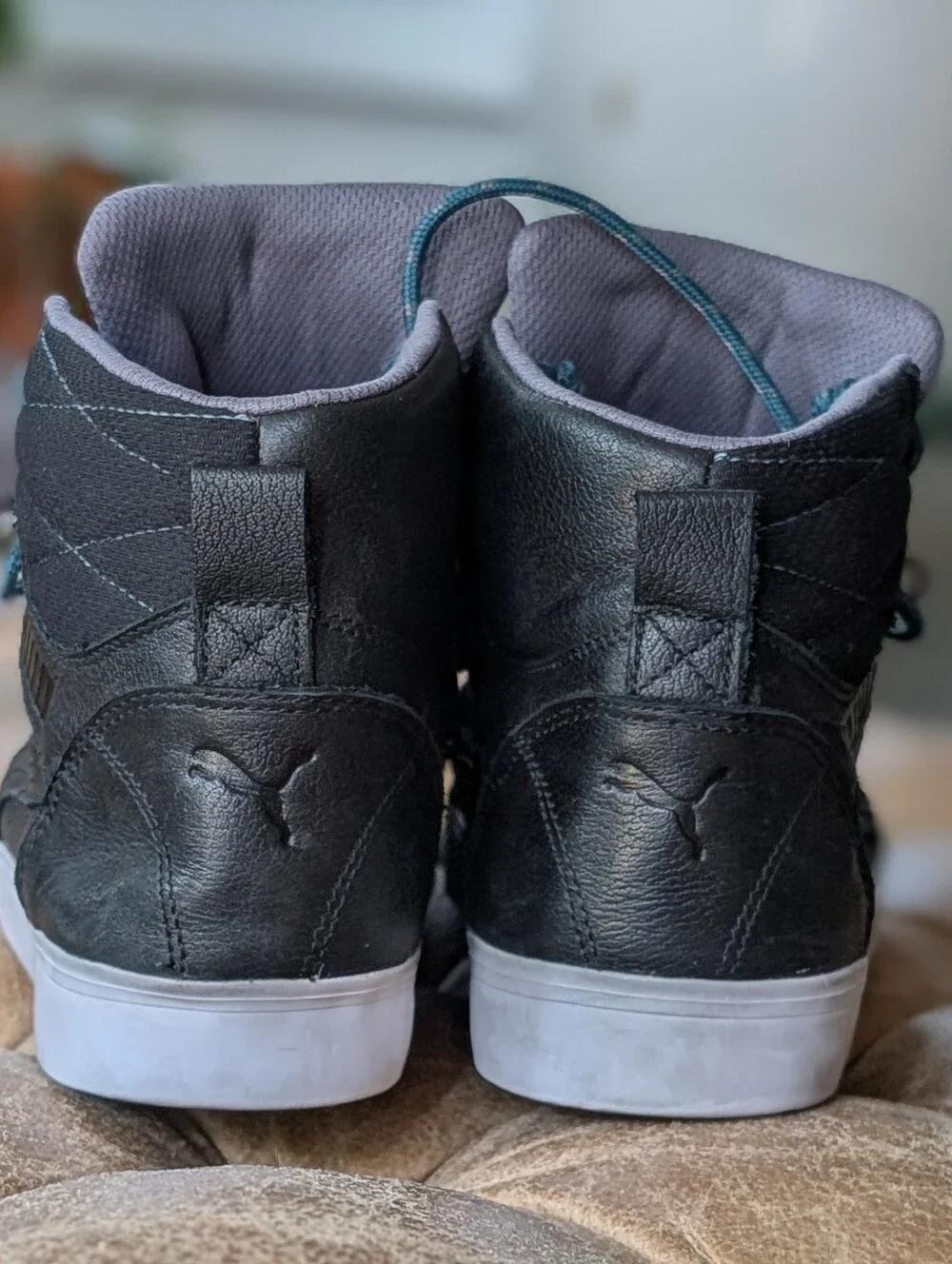 Puma Men's Tipton Black Leather Upper Gore-Tex High Top Sneakers Size 8.5 US
